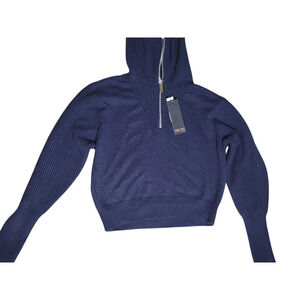 NWT Truth by Republic Ribbed Quarter Zip Navy Sweater size L